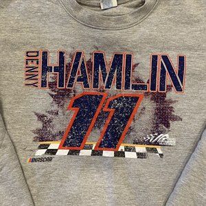 Vintage NASCAR Denny Hamlin #11 Crewneck Sweatshirt Mens Sz XXL Joe Gibbs Racing